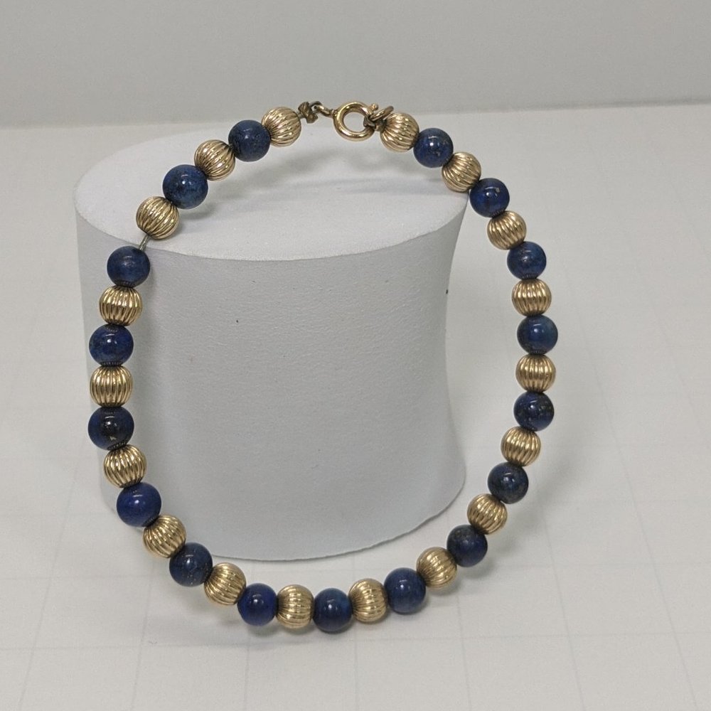 Vintage 12k GF 1/20 Lapis Lazuli Bracelet